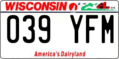 WI license plate 039YFM