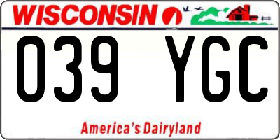 WI license plate 039YGC