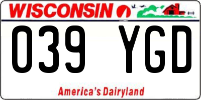WI license plate 039YGD