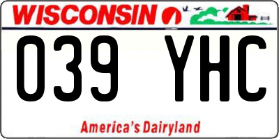 WI license plate 039YHC