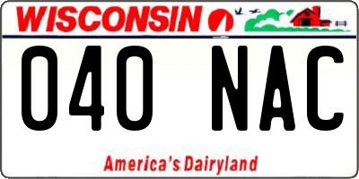 WI license plate 040NAC