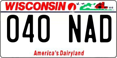 WI license plate 040NAD