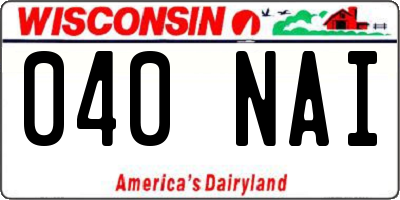 WI license plate 040NAI