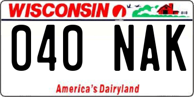 WI license plate 040NAK