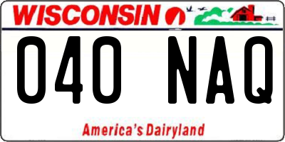 WI license plate 040NAQ