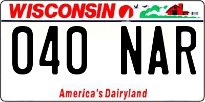 WI license plate 040NAR