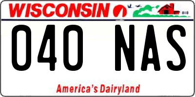 WI license plate 040NAS