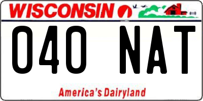 WI license plate 040NAT