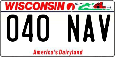 WI license plate 040NAV