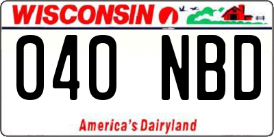 WI license plate 040NBD