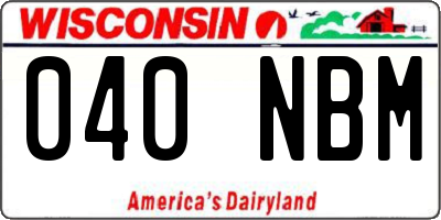 WI license plate 040NBM