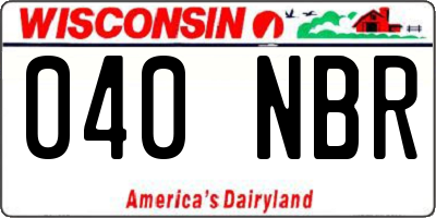 WI license plate 040NBR