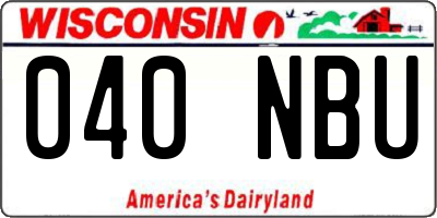 WI license plate 040NBU
