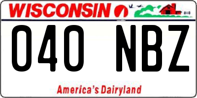 WI license plate 040NBZ