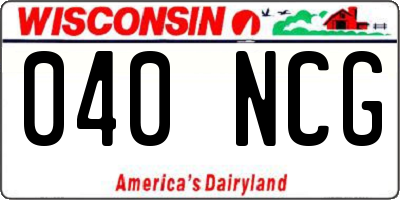 WI license plate 040NCG
