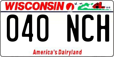 WI license plate 040NCH