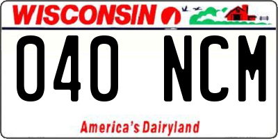 WI license plate 040NCM