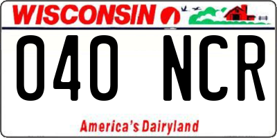 WI license plate 040NCR