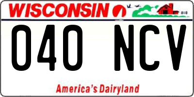 WI license plate 040NCV
