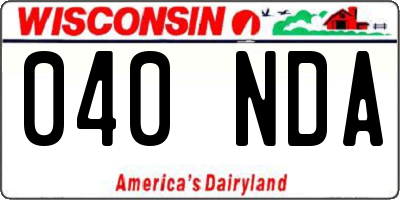 WI license plate 040NDA