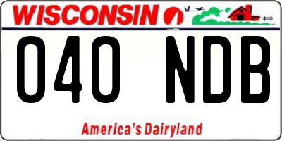 WI license plate 040NDB
