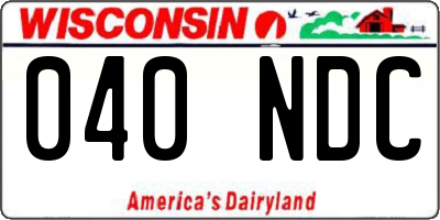 WI license plate 040NDC