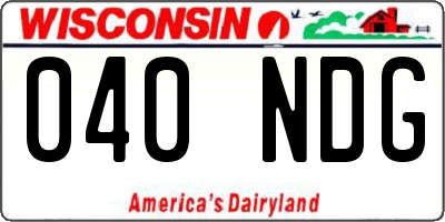 WI license plate 040NDG