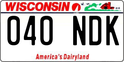 WI license plate 040NDK
