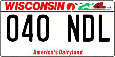 WI license plate 040NDL