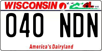 WI license plate 040NDN