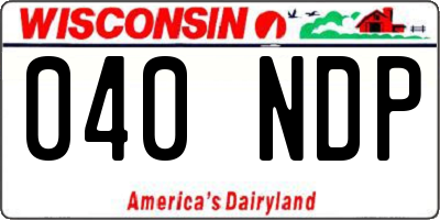 WI license plate 040NDP