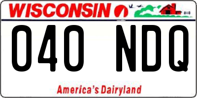 WI license plate 040NDQ