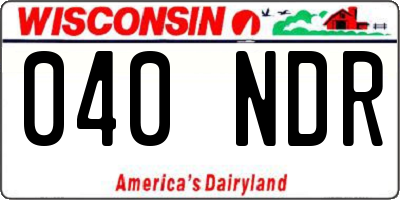 WI license plate 040NDR