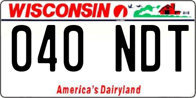 WI license plate 040NDT