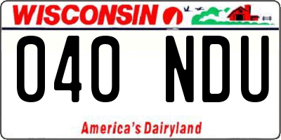 WI license plate 040NDU