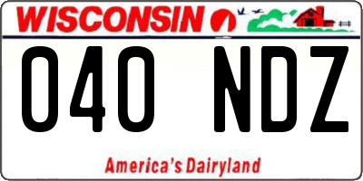 WI license plate 040NDZ