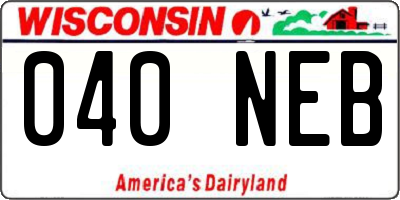 WI license plate 040NEB