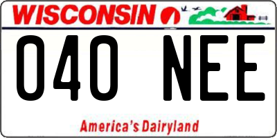 WI license plate 040NEE