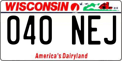 WI license plate 040NEJ