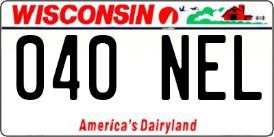 WI license plate 040NEL
