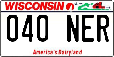WI license plate 040NER