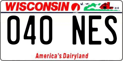 WI license plate 040NES