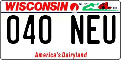 WI license plate 040NEU