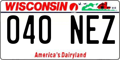WI license plate 040NEZ