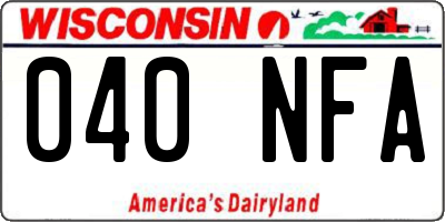 WI license plate 040NFA