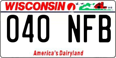 WI license plate 040NFB