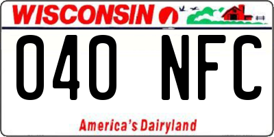 WI license plate 040NFC