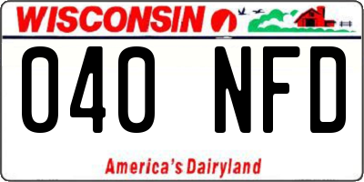 WI license plate 040NFD