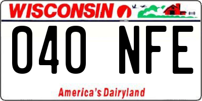 WI license plate 040NFE