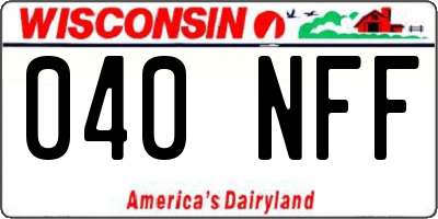 WI license plate 040NFF